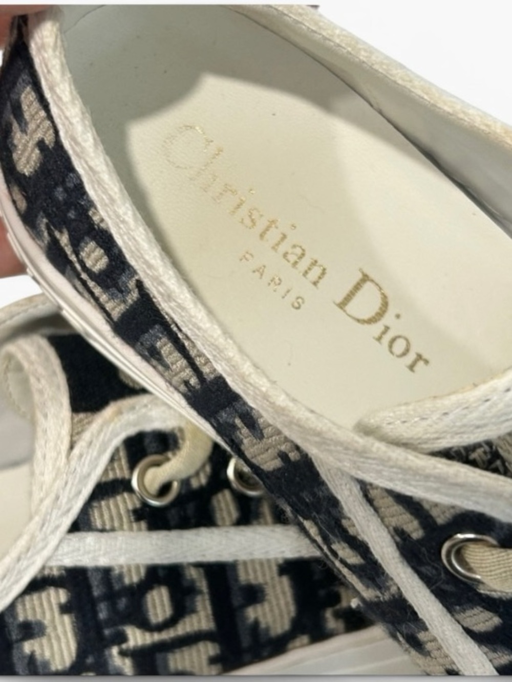 Walk'n'Dior Sneaker Deep Blue Dior Oblique Embroidered Cotton 37 - Picture 10 of 14